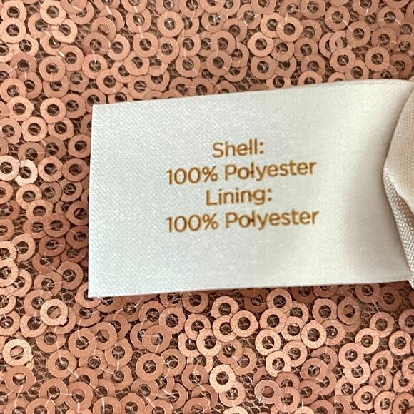 ~ NEW! Lg Sequin A-Line Miniskirt Blush Skater Mini Bronze Sparkly Lined Decree - Picture 14 of 14